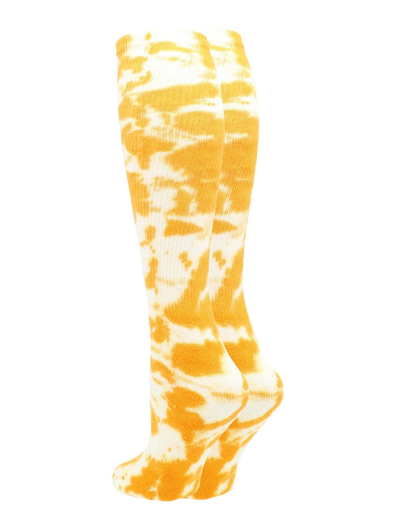 TCK Tie Dye Multisport Tube Socks (Gold/White, Medium) - Image 2